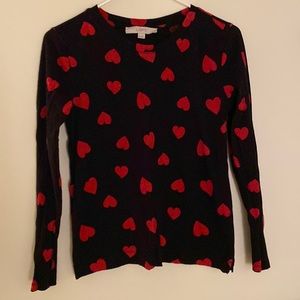 LOFT long sleeve heart jersey.
